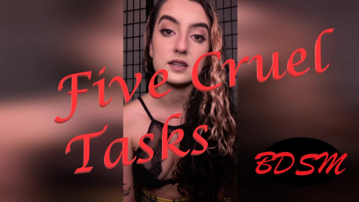 Poster for Manyvids Model - Five Cruel Tasks Custom 2 - Feb 24, 2022 - Littlebunnyb - Orgasm Denial, Spanking, Femdom (Фемдом)