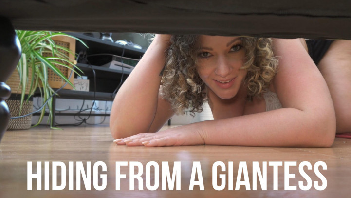 Poster for Sashacurves - Hiding From A Giantess - September 09, 2023 - Manyvids Model - Shrinking Fetish, Squash / Smother, Unaware Giantess (Фетиш Уменьшения)