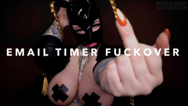 Poster for Mistressbijoux Email Timer Fuckover - Mistressbijoux - Manyvids Model - Femdom, Humiliation, Blackmail Fantasy (Унижение)