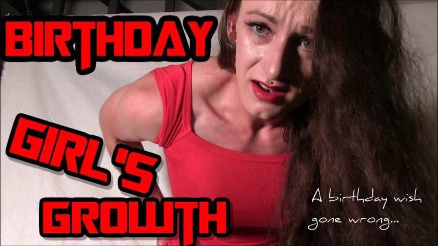 Poster for Claudia Kink - Birthday Girl'S Surprise Growth - May 03, 2020 - Manyvids Model - Muscular Women, Transformation Fantasies, Transformation Fetish (Клаудия Кинк Фетиш Трансформации)