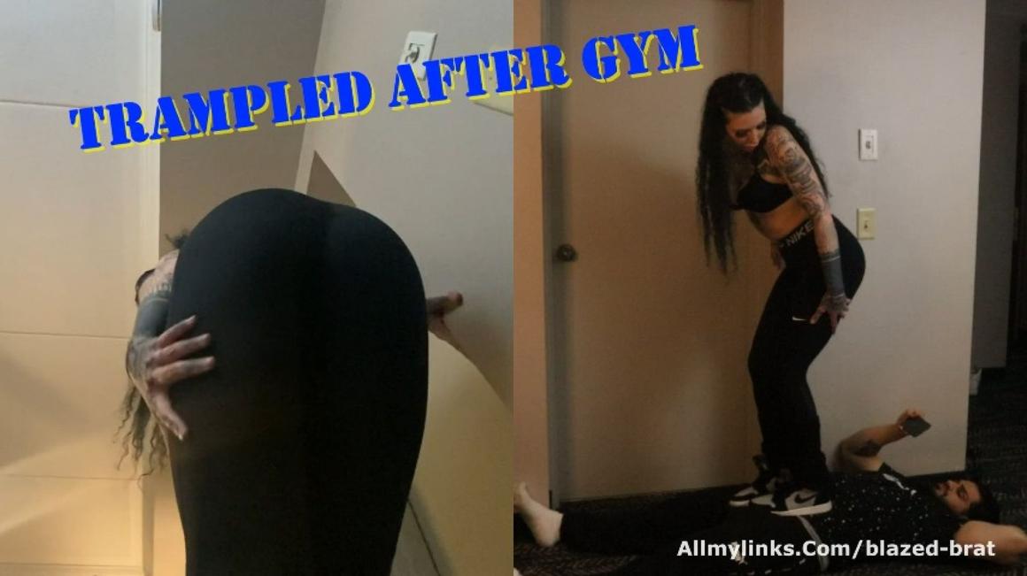 Poster for Manyvids Model - Blazed Brat - Slave Trampled After Gym Mirrored Version - Trampling, Leggings (Блейз Брат Леггинсы)