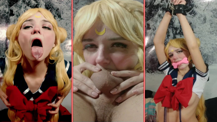 Poster for Sailor Moon - Promo Teaser - Jun 25, 2020 - Manyvids Star - Lil Cosplay Slut - School Uniform, Dildo Sucking, Ahegao (Лил Косплей Шлюха Ахегао)