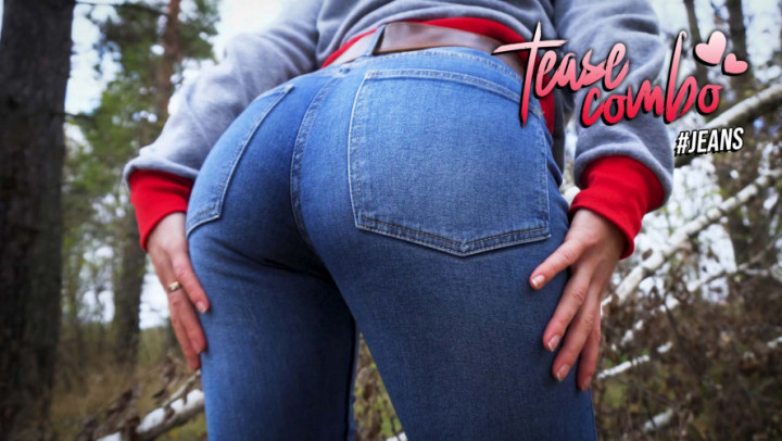 Poster for Milf In Tight Blue Jeans Teases Her Big Ass Outdoors - Teasecombo - Manyvids Star - Ass Fetish, Jeans Fetish, Sfw