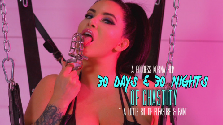 Poster for Manyvids Model - 30 Days And 30 Nights In Chastity - March 20, 2019 - Korina Kova - Chastity Devices, Mind Fuck, Goddess Worship (Корина Кова Трахать Мозги)