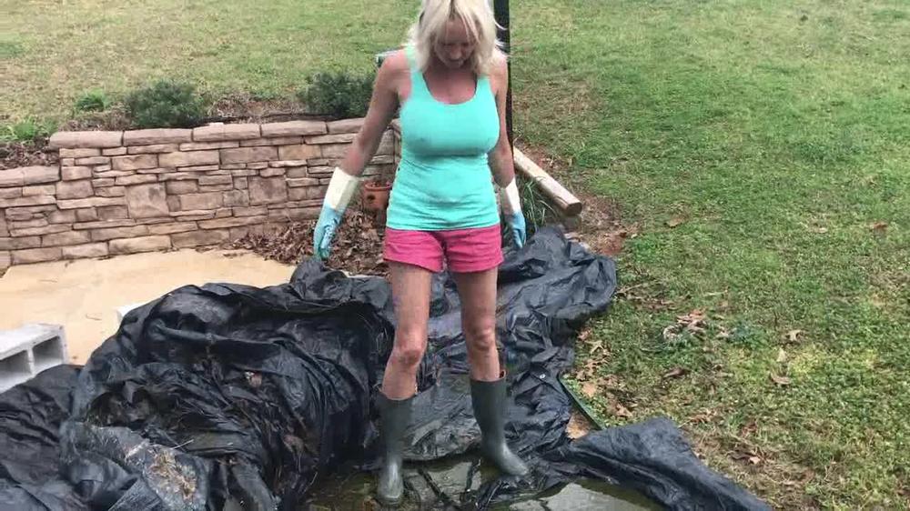 Poster for Manyvids Star - Buddahsplayground - Buddahsplayground Cleaning Outdoors In Rain Boots - Buddahsplayground