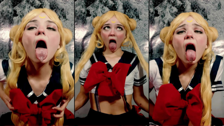 Poster for Sailor Moon Cosplay: Ahegao - May 25, 2020 - Lil Cosplay Slut - Manyvids Model - Silly Faces, Cosplay (Лил Косплей Шлюха Глупые Лица)