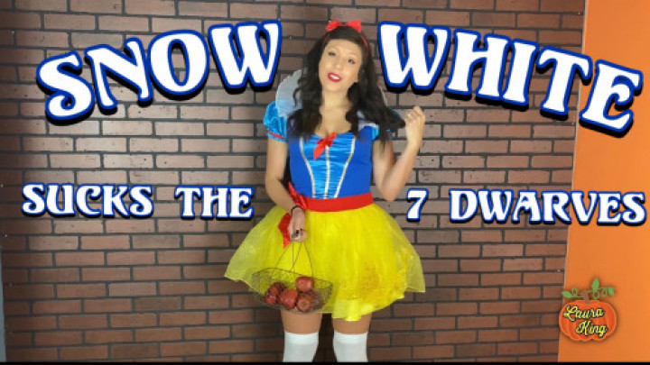 Poster for Manyvids Model - Lauraking - Snow White Sucks The 7 Dwarves Bukkake - October 25, 2020 - Dildo Sucking, Bukkake