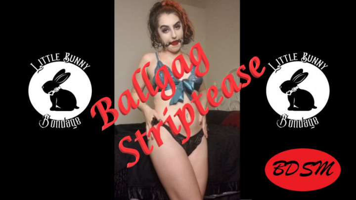 Poster for Manyvids Star - Bunny Ballgag Striptease - Nov 10, 2021 - Littlebunnyb - Ballgagged, Strip Tease, Lace/Lingerie (С Шаровой Опорой)