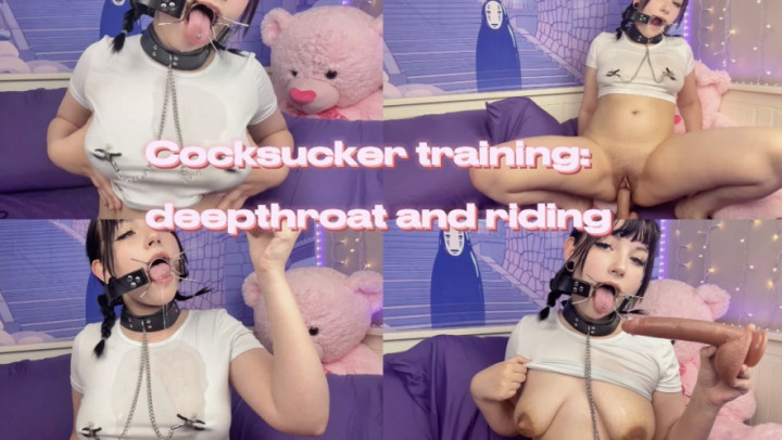 Poster for Dogwife - Cocksucker Training: Deepthroat And Riding - Manyvids Girl - Dildofucking, Dildosucking (Сосание Дилдо)