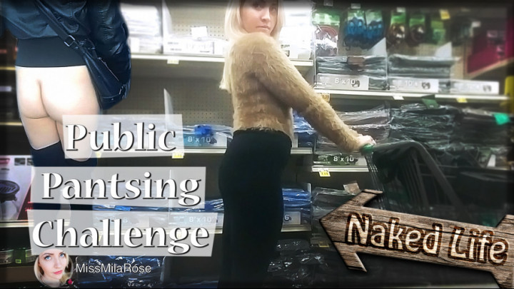 Poster for Public Pantsing Challenge Iii - Manyvids Girl - Missmilarose - Ass, Public Nudity (Жопа)