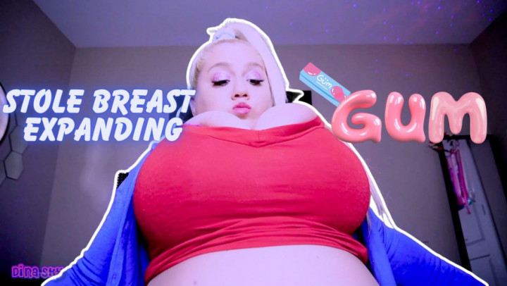 Poster for Clubdinasky - Manyvids Model - Stole The Breast Expanding Gum, Be - Bubble Gum, Transformation Fetish (Фетиш Трансформации)