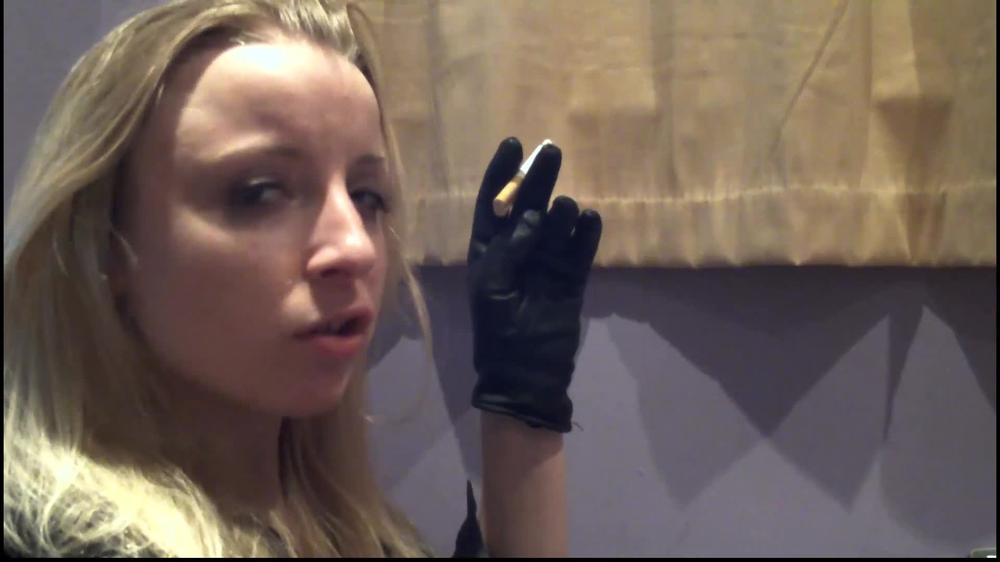 Poster for Sophieshox - Sophieshox Chain Smoking In Black Leather Gloves - Manyvids Model - Sophieshox