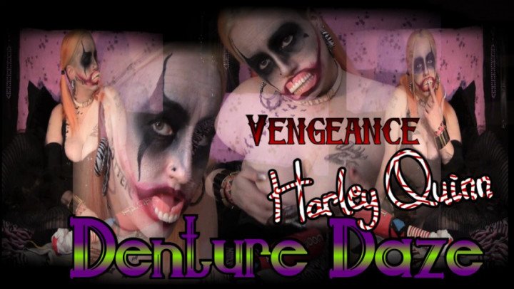 Poster for Manyvids Star - Goddesszora - Goddesszora Vengeance Harley Quinn Denture Daze - Mouth Fetish, Clowns, Alternative Rock (Богинязора Фетиш Рта)