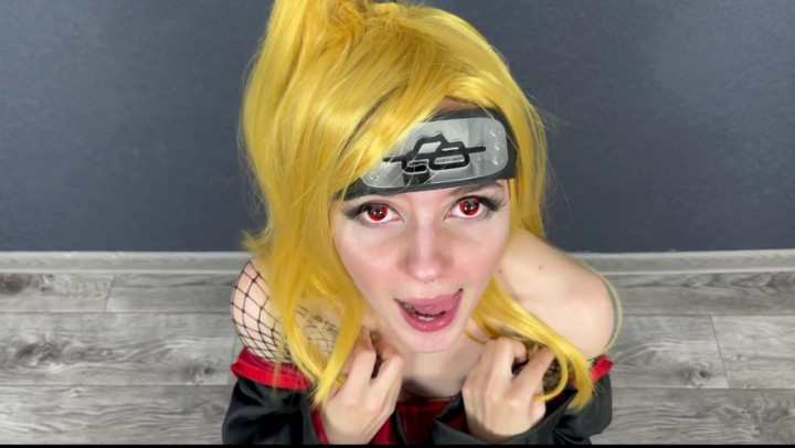 Poster for Deidara Naruto Cosplay - Ahegao - Mar 13, 2022 - Manyvids Girl - Lil Cosplay Slut - Eye Crossing, Silly Faces (Лил Косплей Шлюха Пересечение Глаз)