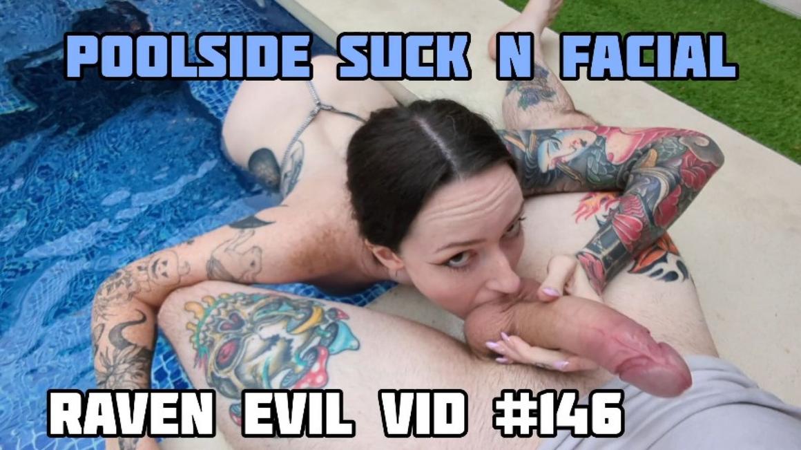 Poster for Manyvids Star - Ravenndick - Poolside Suck N Facial - Tattoos, Amateur Couple (Татуировки)